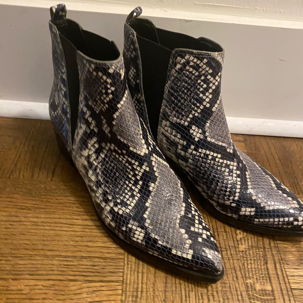 Marc Fisher Yale Snakeskin Bootie 7M. Only worn twice, minor scuffs!